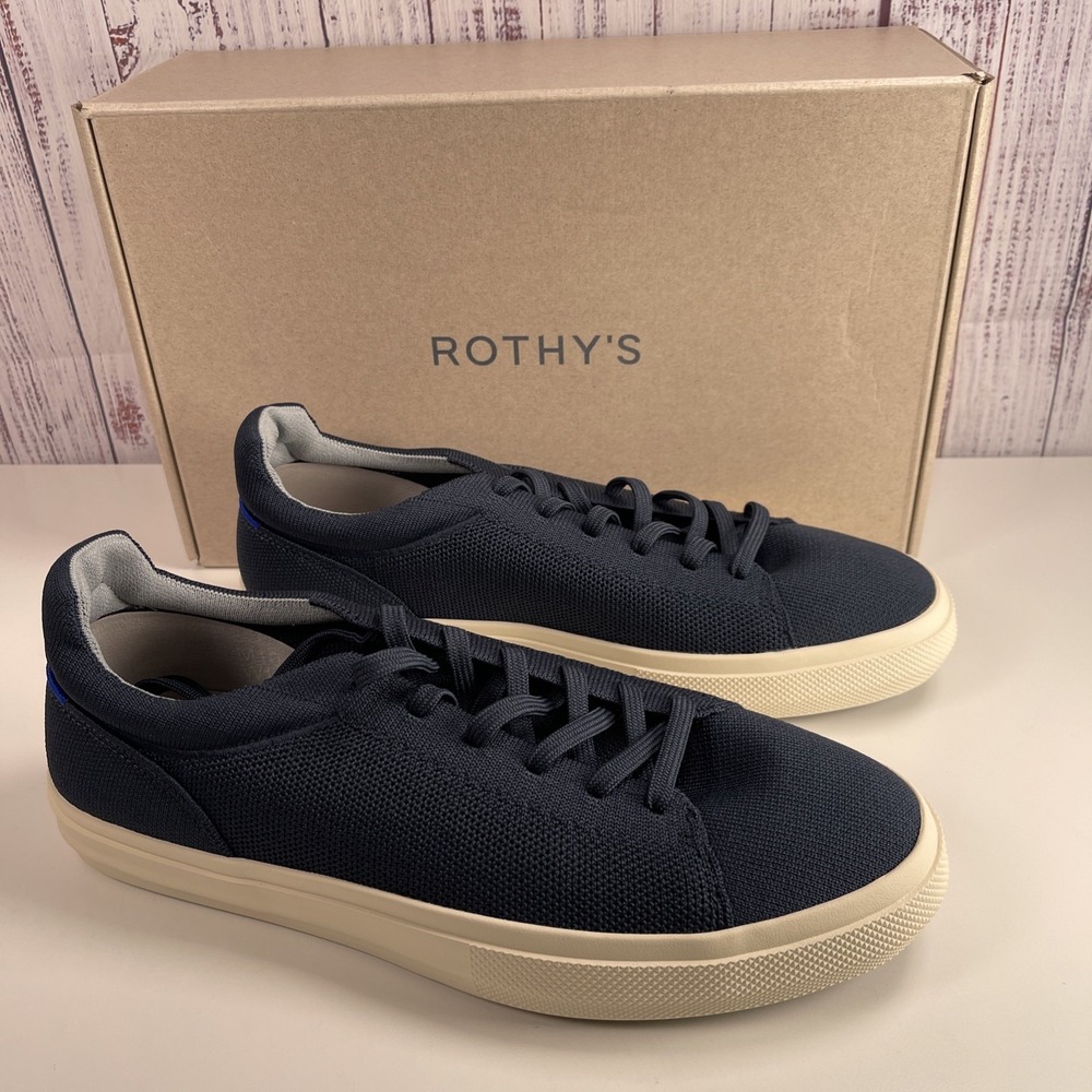Rothys Shoes Men's Size 10 The RS02 Sneaker Blue Navy Cream Casual